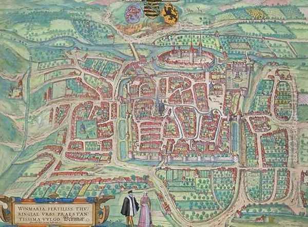 Map of Weimar from Civitates Orbis Terrarum - view 1