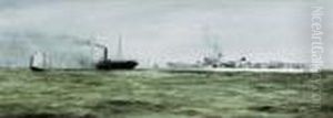 H.m.s. Stirling Standing By S.s. Haiching Off Chilano Point, Dec 8th 1930 by William Minshall Birchall