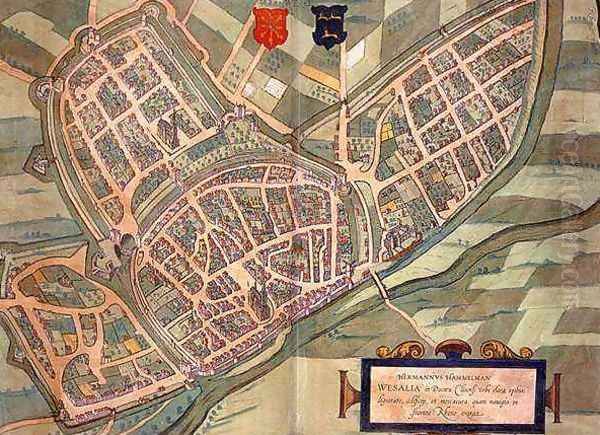 Map of Wesel from Civitates Orbis Terrarum - view 1