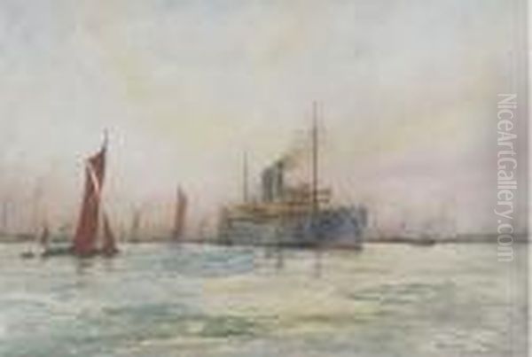 The P. & O. Liner Morea Leaving Tilbury - view 1