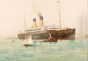 The White Star Line Doric Entering A Harbor
Watercolor On Laid Paper The White Star Line Doric Entering A Harbor
Watercolor On Laid Paper