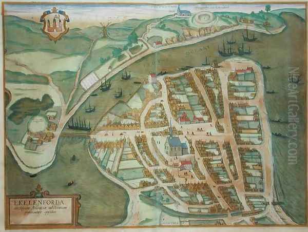 Map of Ekelenforde from Civitates Orbis Terrarum - view 1