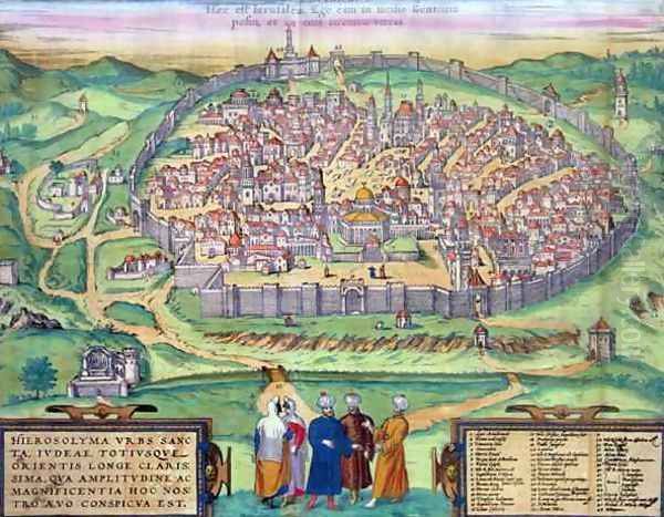 Map of Jerusalem from Civitates Orbis Terrarum - view 1
