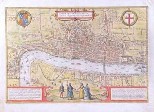 Map of London from Civitates Orbis Terrarum by Joris Hoefnagel