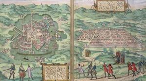 Map of Mexico and Cuzco from Civitates Orbis Terrarum