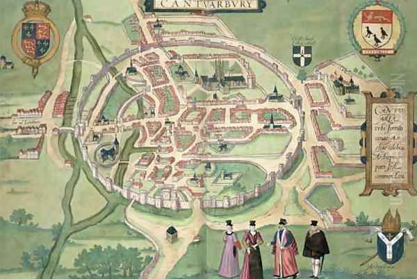Map of Canterbury from Civitates Orbis Terrarum - view 1