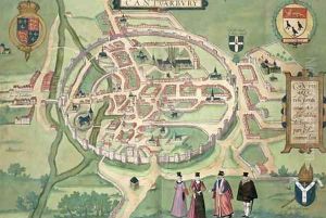 Map of Canterbury from Civitates Orbis Terrarum