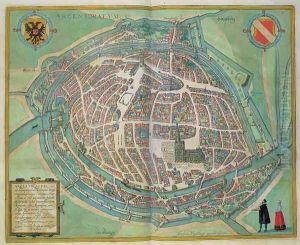 Map of Strasbourg from Civitates Orbis Terrarum by Joris Hoefnagel