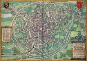 Town Plan of Brussels from Civitates Orbis Terrarum by Joris Hoefnagel