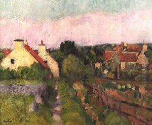 A Fife Village probably Ceres by George Leslie Hunter