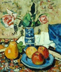 Apples Pears and Roses by George Leslie Hunter