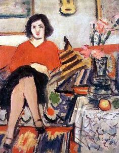 Interior with a Figure by George Leslie Hunter