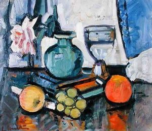 Still Life Rose and Fruit by George Leslie Hunter