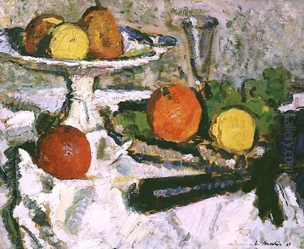 Still Life of Fruit on a White Tablecloth - view 1