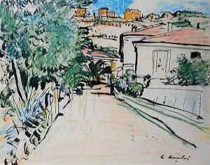 Street in Villefranche by George Leslie Hunter