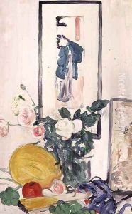 Still Life with Japanese Print by George Leslie Hunter