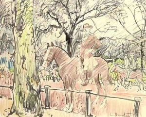 Don Roberto Cunninghame Graham in Rotten Row, Hyde Park by George Leslie Hunter