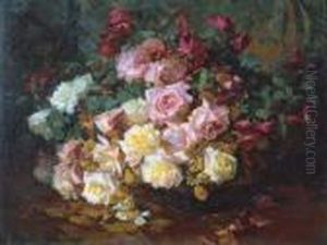 A Mixed Bouquet Of Roses by Franz Bischoff
