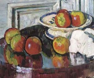 Still life with apples by George Leslie Hunter