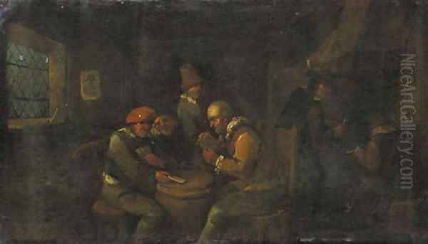 Boors, playing at cards in an inn - view 1