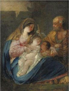 Sacra Famiglia Con San Giovannino by Giuseppe Bernardino Bison