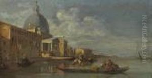 The Grand Canal Looking South-west With San Simeone Piccolo, Venice by Giuseppe Bernardino Bison