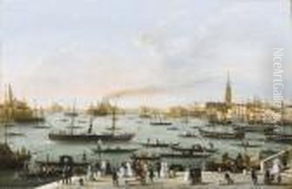 Veduta Del Bacino Grande Di San 
Marco Verso Ovest, Con Le Chiese Del Redentore, Di San Giorgio Maggiore E
 Della Salute, E Palazzo Ducale - view 1