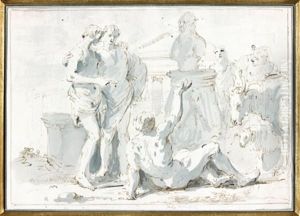 Etude De Sacrifice Antique by Giuseppe Bernardino Bison