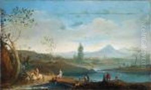 Viandanti In Un Paesaggio by Giuseppe Bernardino Bison