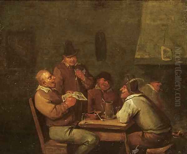 Boors singing and drinking in an inn - view 1
