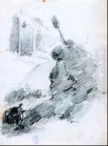 Paesaggio Con Architetture E Figure by Giuseppe Bernardino Bison