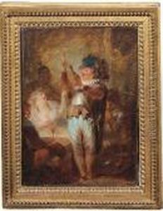 Interno Con Figure Conviviali by Giuseppe Bernardino Bison