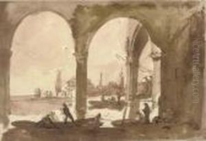 A Venetian Loggia by Giuseppe Bernardino Bison