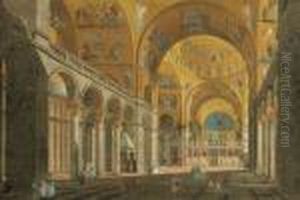 Veduta Dell"interno Della Basilica Di San Marco A Venezia