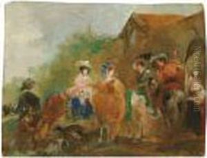 L"incontro A Cavallo by Giuseppe Bernardino Bison
