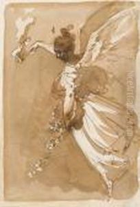 Aurore Tenant Un Flambeau Allume Et Semant Des Fleurs Aurore Tenant Un Flambeau Allume Et Semant Des Fleurs