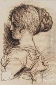 Portrait Of An Elegantly Coiffed Woman In Profile To Theleft Portrait Of An Elegantly Coiffed Woman In Profile To Theleft