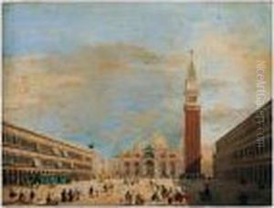 Venice, A View Of The Piazza San Marco Looking East Towards The Basilica