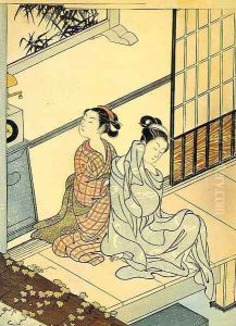 Eight Views- The Evening Bell by Suzuki Harunobu