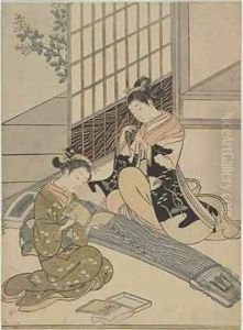 Descending Geese of the Koto by Suzuki Harunobu