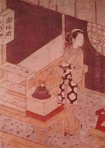 Servant Making Tea by Suzuki Harunobu