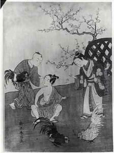 The Cockfight by Suzuki Harunobu