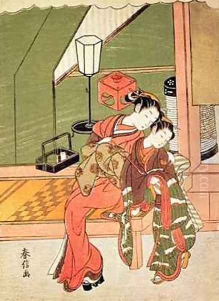 Courtesan with her attendant - view 1