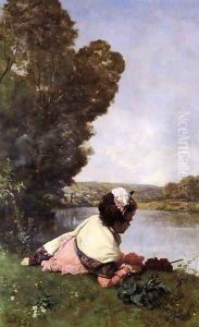 Afternoon by the Seine by Ferdinand Heilbuth