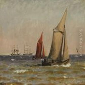 Ships At The Sea by Christian Vigilius Blache