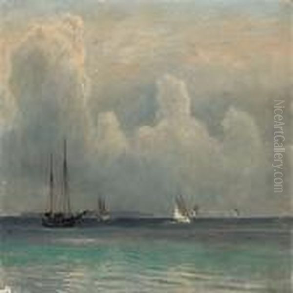 Seascape With Sailing Ships In The Great Sound - view 1
