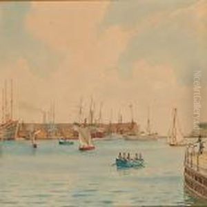View Of Copenhagen Harbour by Christian Vigilius Blache