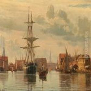 Summer Day At Copenhagen Harbour by Christian Vigilius Blache