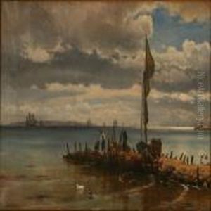 Summer Day At The Beach In North Zealand by Christian Vigilius Blache