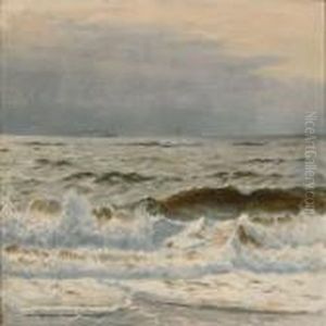Breakers At Thenorth Sea Coast by Christian Vigilius Blache